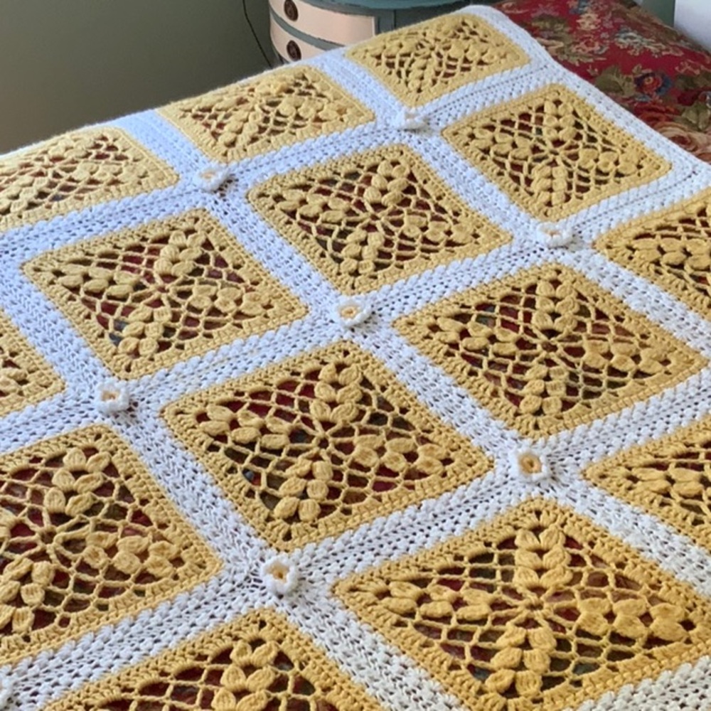 Hand crocheted blanket